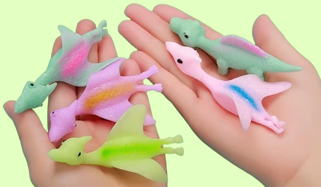 Repülő dínó ujjjáték party és szülinapi ajándék ötlet