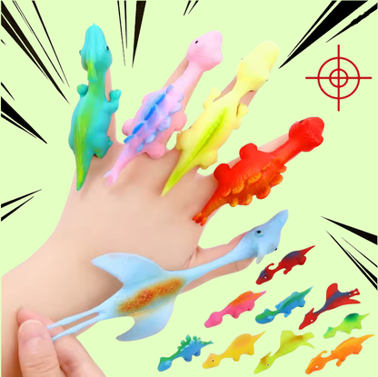 Dínó csúzli ujjjáték kültéri és beltéri szórakozáshoz